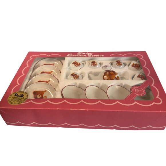 Steiff Reutter Porcelain Tea Set Teddy Bear Design Childrens Limited Edition - Picture 2 of 6